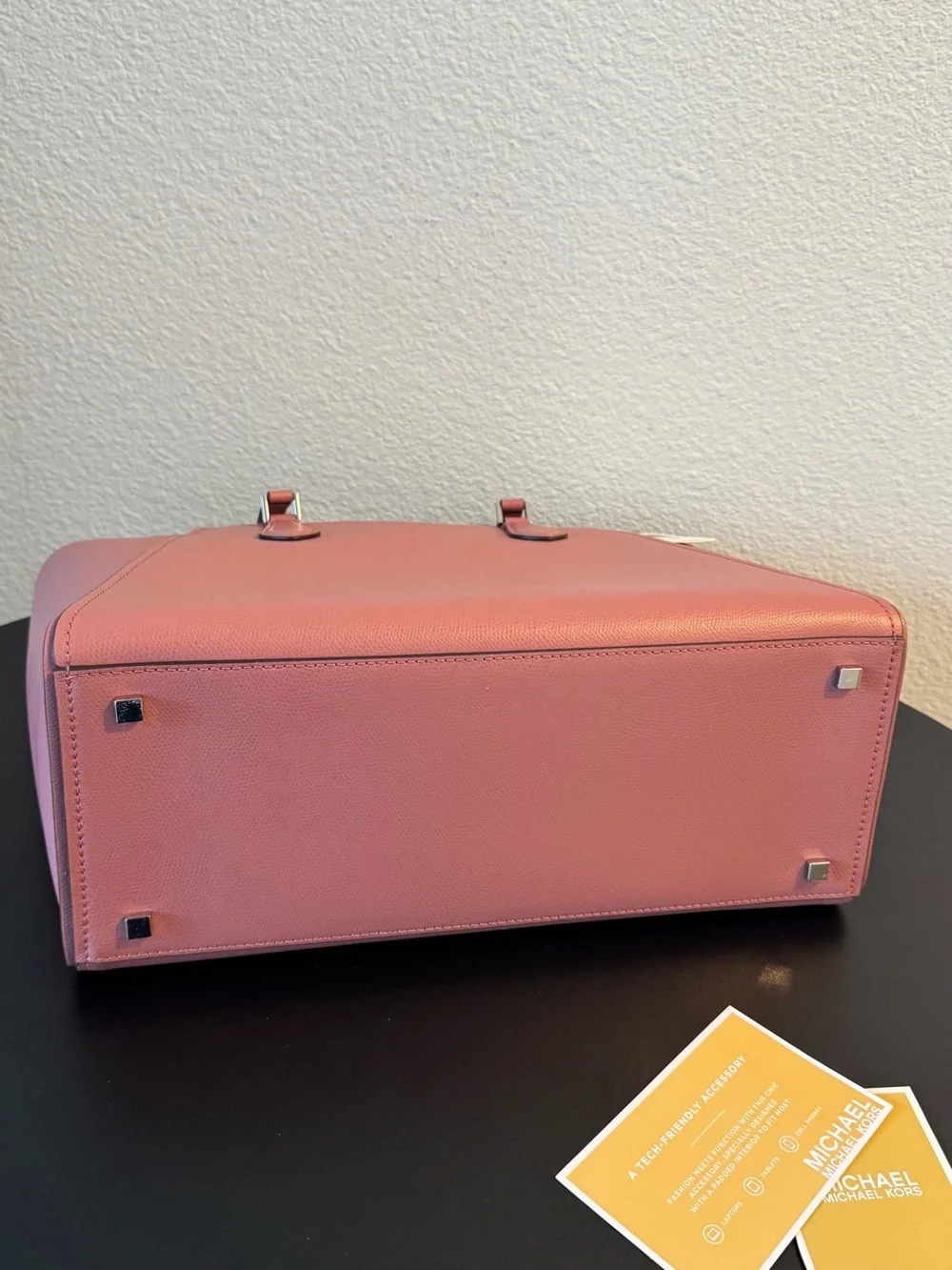 Michael Kors Rose Pink Leather Tote with Double Straps